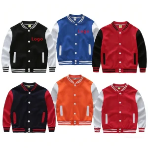 Kid Varsity Jackets With Sleeves Letterman Jacket Blank Boys Kids Baseball Jacket