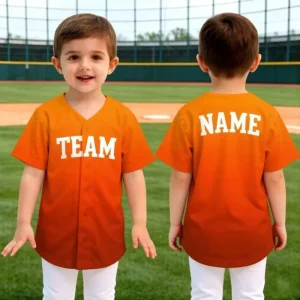 Kids Baseball Shirts Custom Varsity Style Button Down Sportswear Sublimation Youth Baseball Jersey for School Sports Team Wear