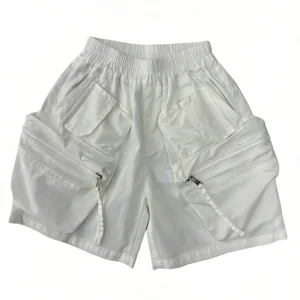 Kids Boy Girl Knitted Cargo Shorts Quick Dry Cotton Multi Pocket Zipper Casual Children Clothing OEM