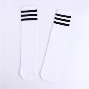 Kids Boy Girl Students Sports Knee High School Uniform Striped White School Socks