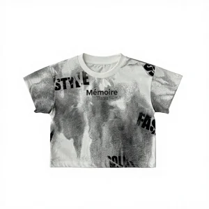 Kids Boy Girl Tie Dye T-Shirt Acid Wash Letter Print Cotton Short Sleeve Casual Summer Top Children Clothing OEM