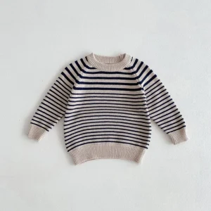 Kids Boys Girl Sweater Autumn Winter Striped Sweatshirts Tops Kids Winter Knitted Sweaters Outwear