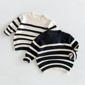 Kids Boys Girl Sweater Kids Long Sleeve Round Collar Sweatshirts Tops Kids Winter Knitted Sweaters Outwear