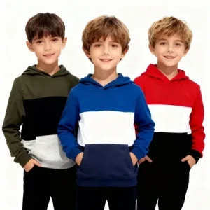 Kids Boys’ Hoodie Sweatshirt Cotton Casual Loose Color Block