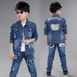 Kids Boys Two Piece Set Denim Jacket