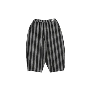 Kids Boys Wide Leg Jeans Baby Embroidery Dog Trousers Waist Striped Color Block Children Denim Pants