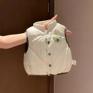 Kids Boys and Girls Vest Autumn Winter New Style Cute Style Waistcoat Children’s Outerwear Winter Outing Padded Vest