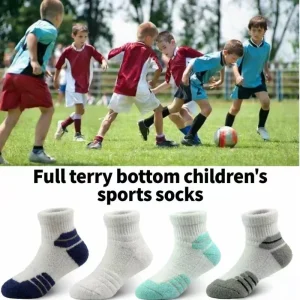 Kids Breathable Sweat absorbent Thickened Non slip Summer Athletic Socks for Boys with Towel Bottom Customized Logo Socks