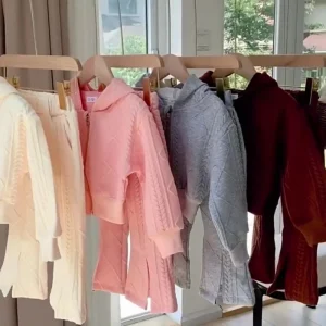 Kids Clothes Autumn and Winter Children’s Long Sleeve Knitted Cardigan Top Pants 2 piece Suit Fashion Girls Clothing Sets