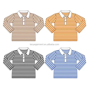 Kids Clothes Boy Shirt Spring Autumn Long Sleeve Strip Polo Shirt 95% Cotton Children Clothing
