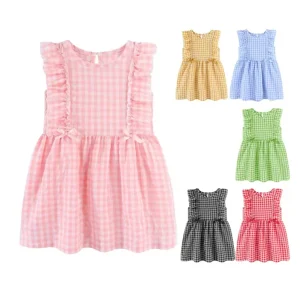 Kids Clothes Casual Dress Sleeveless Flower Girls’ Dresses Cute Print Flower Girl Dresses