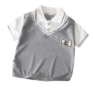 Kids Clothing Bulk Summer Children’s Polo Shirt Campus College Style Boys and Girls Polo Short Sleeves Kids Tshirt