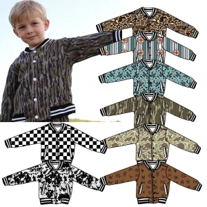 Kids Clothing Custom Printing Boys Outdoor Wear Stretchy Fabric Boys Long Sleeve Jacket