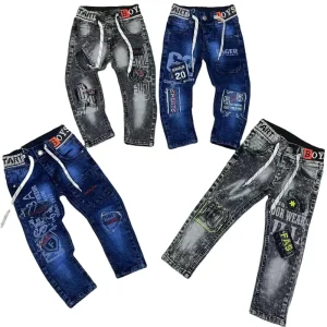 Kids Clothing Elastic Waist Boys Jeans 2-6Y Spandex Denim Boy Jeans
