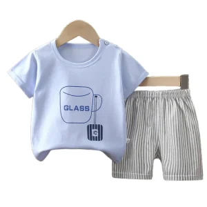 Kids Clothing Pure Cotton Baby Cartoon Home Wear Kids Pajama Set Boys Clothing Sets