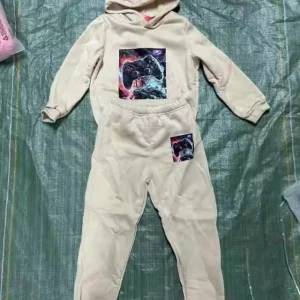 Kids Clothing Set Solid Color Kids Pajamas Soft Clothing Fall Winter 2 Piece Boys Clothing Set
