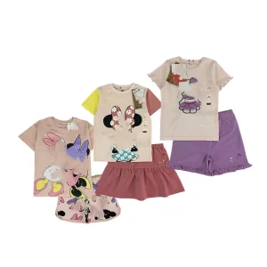 Kids Clothing Sets Cartoon Printed Summer Girls Sets Short Sleeve T-shirts + Shorts Children 2pcs Sets Girls