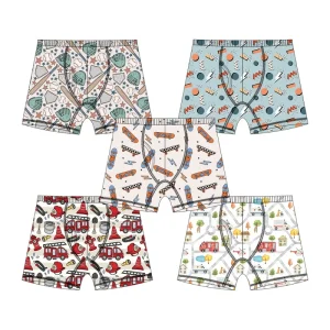 Kids Comfortable Bamboo Fiber Underwear Shorts Boys Breathable Print Boxers with Elastic Waist