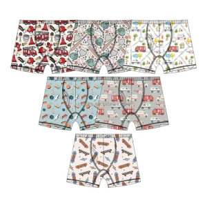 Kids Comfortable Bamboo Fiber Underwear Shorts Boys’ Breathable Print Boxers with Elastic Waist Boutique Collection