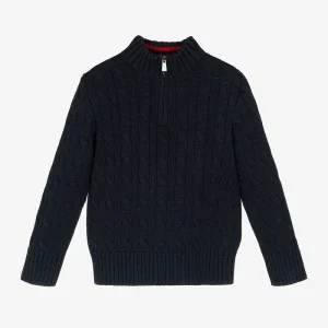 Kids Comfortable Soft Half-Zip Long Sleeve Cable Knit Autumn Pullover Sweater Solid Color Sweaters for Boys Knitted Clothing