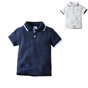 Kids Cotton Polo Shirt Boys 2 Color T Shirt Formal Boy Summer T Shirt OEM Service Boys T Shirt