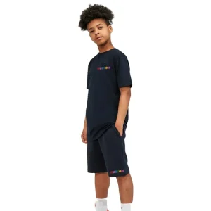 Kids Custom Black Summer Cotton Two Piece Set Boys Sports Short Set