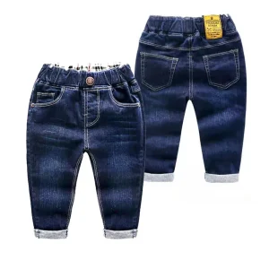 Kids Denim Boys Baby Girls Jeans Infantil for Spring Fall Children’s Jeans Trousers Denim Kids Dark Blue Designed Pants