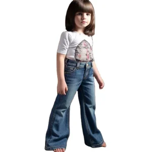 Kids Denim Children Jeans Pants Boy Girls Embroidery Bell Bottoms Kids Jeans Trousers for Kids Boys