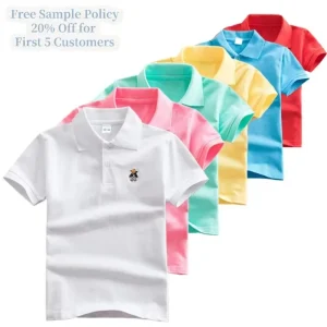 Kids Fashion Children High Quality Cotton Polo Collar Short Sleeve T Shirts Perfect for Kids Casual Style Plus Size