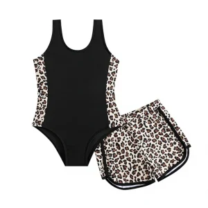 Kids Girl 2 Piece Set Swimsuit for Teen Girl Bathing Suit for 4-7 Years Old Girls Swimwear Summer Leopard Outfits
