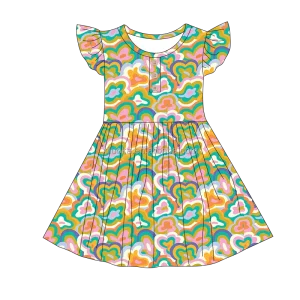 Kids Girls Bamboo Sleeveless Twirl Dress Breathable Soft Floral Print Baby Girl Dresses