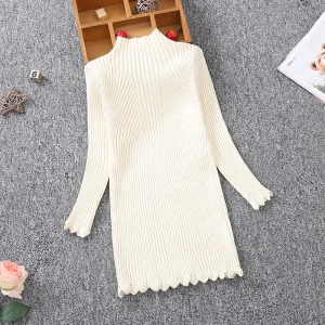 Kids Girls Knitted Sweater Spring Autumn Winter Baby Turtleneck Long Sweater for Teen Girl Wear Warm Clothing 2 4 8 10 12 13year