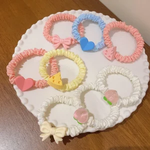 Kids Girls Sweet Fabric Bow Hair Ties & Accessories