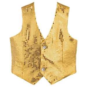 Kids Glittery Sequined Vest Jazz Hip Hop Dance Costumes Choir Stage Performance Waistcoat for Boys and Girls