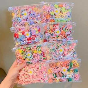 Kids Hair Accessories Candy Color Small Mini Thumb Ties Set Lovely Girls Accessories for Kids