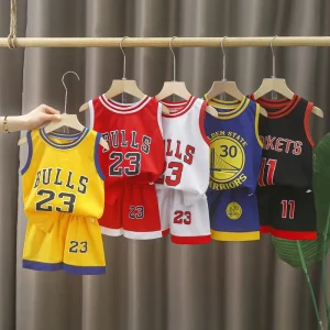 Kids Jerseys Suit Boys Basketball Uniforms Sport Set Casual T Shirts Shorts Set 2PCS Children Clothing Boy Outfit