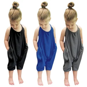 Kids Jumpsuit Romper Girl Sleeveless Rompers Toddler Clothing Cotton Summer Outfits Children Girls Clothing