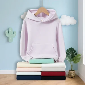Kids Lightweight Meiji Jersey Loose Basic Hooded Pullover Custom Logo Printed Children Hoodie