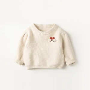 Kids O neck Pullover Lovely Girls Clothing Baby Knitted Pattern Sweater for Children