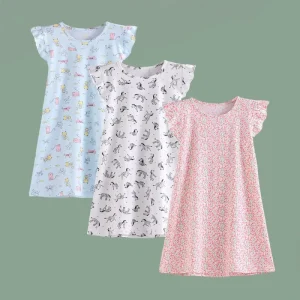 Kids Pajama Girls Sleepwear Girls Cotton Nightdress Size 3 to 8 Toddlers’ Unicorn Nightgowns Girls Nightgowns