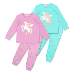 Kids Pajamas Long Sleeves Set Sweet Animal Children Cartoon Sleepwear Girls Home Pajamas