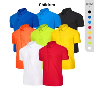 Kids Plain T Shirt 100% Polyester Sports Run T Shirts Golf Clothes Dry Fit Polo Shirts for Boys