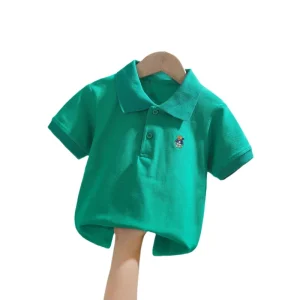 Kids Polo Children’s Short Sleeve T Shirt White School Uniform for Primary Middle School Students Kindergarten Solid Color Pure