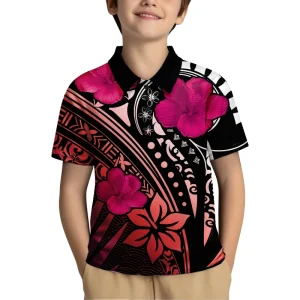 Kids Polo Shirts Polynesian Tribal Short Sleeve Breathable Children’s T shirt Customized Logo School Uniform Tops For Boys Girls