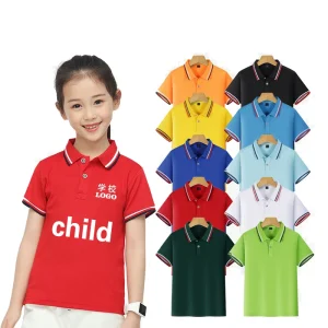 Kids Polo T Shirts Custom Logo 60 Cotton 40 Polyester 200 Grams Children’s Polo Shirts