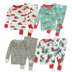 Kids Pyjamas Christmas Nightwear Patterns Kids 100% Organic Cotton Children Pajamas Boys Slpeepwears Custom Kids Loungewear