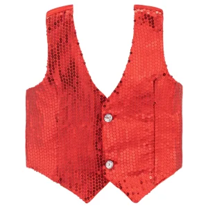 Kids Sleeveless Glitter Sequin Vest Shiny Waistcoat for Hip hop Jazz Dance Stage Performance Wear for Girl Boy