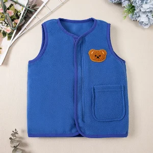 Kids Sleeveless Waistcoat Autumn Outwear Bear Girl Girls Fleece Vest Baby Boy Toddler Velvet Vest for Winter Warm