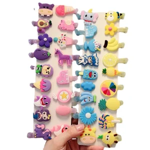 Kids Soft Clay Fashion Love Shape Animal Hairpin Set for Daily Use
