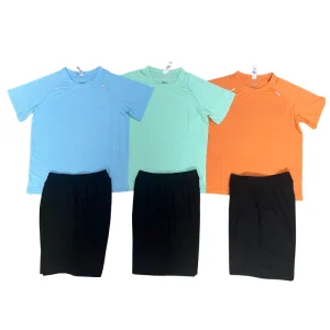 Kids Sports Suit, Breathable Quick Dry T-Shirt and Shorts 2pc Activewear Set for Boys Girls Soccer Running